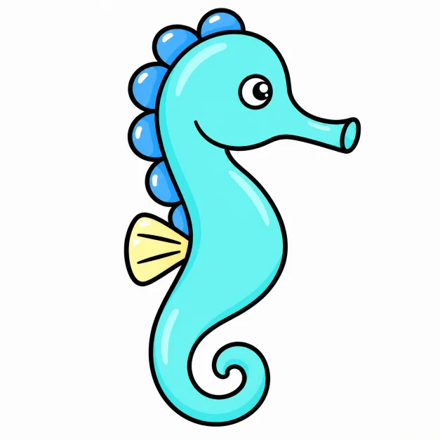 Как нарисовать морского конька